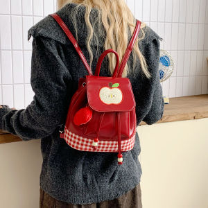 Túi Xách Mini Da PU Màu Đỏ Mới 2025 Túi Xách Học Sinh Dễ Thương Hình Quả Táo Cho Bé Gái Đi Chơi Túi Xách Trẻ Em Thời Trang Có Dây Rút