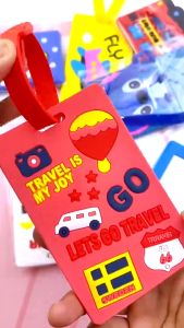 GTB Name Tag Gantungan Koper Motif Lucu Bahan Silikon Luggage Tag ID Address Travel Penanda Koper Motif Kartun Name Tag Penanda Koper Aksesoris Travel Aesthetic R1133