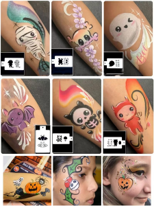 เครื่องมือแต่งหน้าปาร์ตี้ฮาโลวีน สัมผัสกับสัตว์ปีกผี สัตว์เลี้ยงลูกด้วยนม กระดูกสันหลัง แมลง สีสันสดใส อุปกรณ์เครื่องประดับ