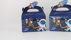 12PCS Outer Space Astronaut Party Favors Bags with Stickers Candy Treat Bags for Kids Space Theme Birthday Party