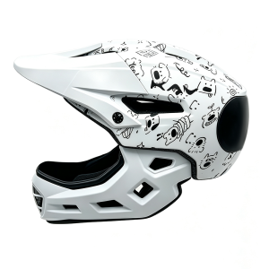 Kids Full Face Bike Helmet With Programmable LED Display Graffiti Pattern Balance Car Scooter Skateboard Cycling Safety Helmet F