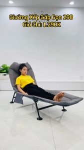 Giường xếp gấp gọn 6 chân đa năng SUMIKA 298 có nệm 5 cấp độ điều chỉnh
