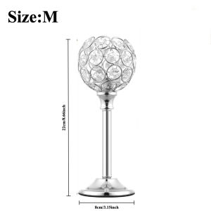 1Pcs Modern Crystal Tealight Metal Candle Holders Wedding Party Church Decor Dinning Table Centerpieces Candlestick Decoration