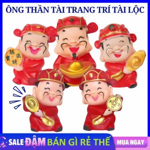 Ông Thần Tài Trang Trí Bánh Kem  Tráp Oản Bằng Nhựa - Tượng Ông Thần Tài Mini May Mắn Chiêu Tài Lộc Decor Bàn Thờ Để  Trang Trí Nhà Cửa