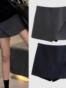 High Waist A-Line Mini Skirt Womens Black Slimming Spring Summer New Style Fashionable Outerwear Commute Pure Color Short Skirt