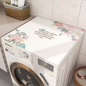 VIKAMA Màu Nước Hoa Mẫu Đơn Mùa Xuân Thảm Giặt Hàng Đầu Chống Thấm Nước Chống Bụi Chống Trượt Bề Mặt Chống Trượt Cho Máy Giặt Máy Sấy Polyester Hiện Đại
