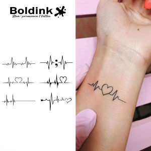 Heartbeat Electrocardiogram Temporary Tattoo: A 15-Day Lasting Magic Waterproof Sticker