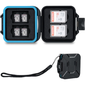 JJC | JJC 12 Slots Portable SD Micro SD Memory Card Case Water-Resistant TF Card Holder Storage Organizer for 8 Micro SD Card 4 SD
