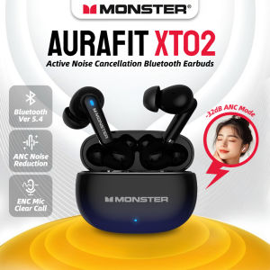 Monster AURA XT02 ANC Bluetooth 5.4 Earphones-32dB Active Noise Cancellation Headphone Gradient Colors TWS Wireless Earbuds