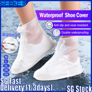 🇸🇬 Fast Delivery Rain Boots For WomenWaterproof Pvc Shoe Covers Anti Slip Snow Resistant And Wear-Resistant For Outdoor Portable Rain Boots For Adults And Children Kids In Rainy Days Christmas Present