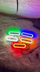 Đèn sườn Đèn trang trí xe tải Mắt tròn nháy 2 chế dộ điện 12/24v