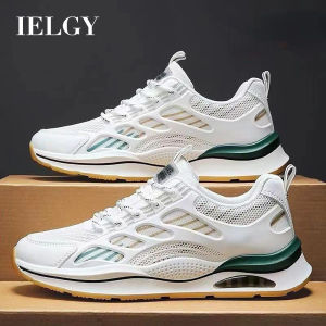 Ielgy Giày học sinh thoáng khí lưới Giày nam mới dễ phối giày thể thao màu trắng thường ngày