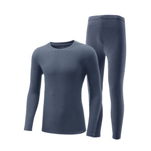 HLA | Mens Thermal Underwear Double-sided Fleece Lock-in Temperature Antibacterial Anti-dust Autumn Clothes Round Neck Long Sleeve