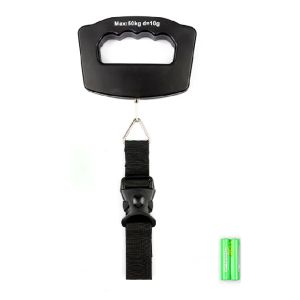 50Kg 10g Portable Mini Digital Hand Held Fish Hook Hanging Scale Electronic Weighting Luggage Scale blue Backlight g kg
