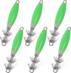 3PCS Glow Squid Jigs Luminous Squid Jig Hooks Fluorescent Squid Lure for Night Fishing