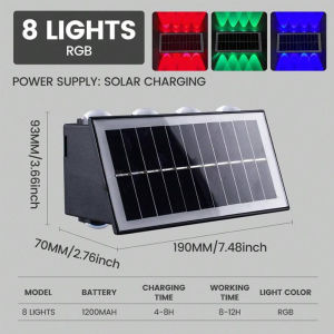Solar Wall Lamp Outdoor Solar LED Light Waterproof Up And Down Luminous Lighting Balcony Yard Garden Decoration Lights