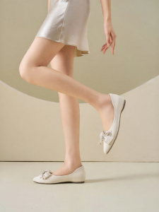 Josiny | White Pointed-Toe Flats Versatile Elegant Women Shoes