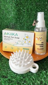 【BUY 2 TAKE 1】 Free brush Akiika Herbal Pet Soap 200g for Dogs and Cats dog soap anti flea andtick pet shampoo