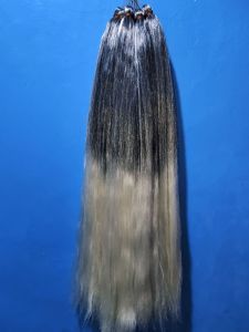 Rambut Cemara Ombre Warna Putih Warna White Rambut Sambung Rambut Cemara Tanpa Tulang Rambut Synthetic Various Hair Accessories