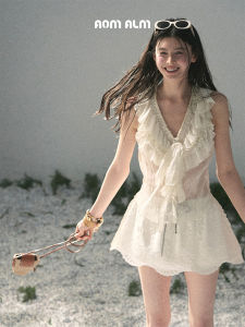 SHAOYEYAN | Áo Blouse Mùa Hè Viền Ren Pháp Mỏng
