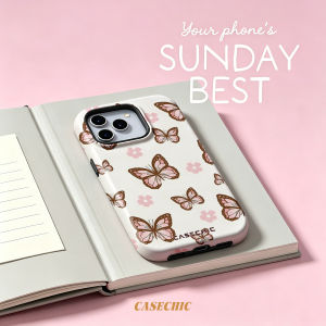 Potdemiel | Brown Double Ring Dot For Case For iPhone 17 16 15 14 Plus 13 Pro Max Shockproof Hard Cover CaseChic