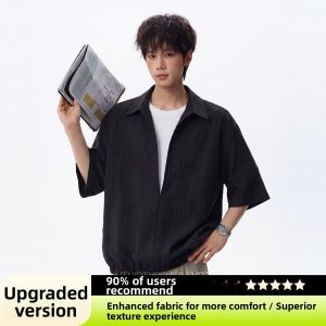 V37 | Design Sense Spliced Breathable Smart Looking Casual Mens Shirt and T-Shirt