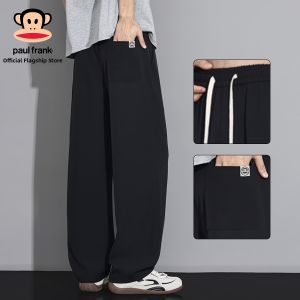 Paul Frank | Silk Imitation Cord Drawstring Lightweight Comfortable Solid Straight Casual Sport Trousers