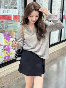 Áo Thun Dài Tay Rộng Rãi Mùa Hè Mỏng Mát Mẻ Chống Nắng Thời Trang Phong Cách Hàn Quốc Cổ Polo Màu Trơn Chất Liệu Khác