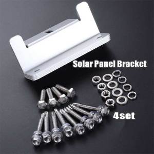 4Pcs/set Solar Panel Z-type Brackets Aluminum Mounting Kits (With Stainless Bolt)
