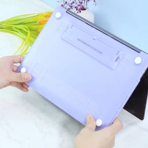 เคสขาตั้งพร้อมเนื้อด้านบางเฉียบใสสำหรับ M1 Macbook Air M2 2023 Pro ฝาครอบป้องกันลายนิ้วมือขนาด13นิ้ว A2337 A2338แอร์2020 2021