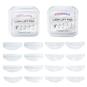 PERMANIA Lash Lift Rods 16Pcs Reusable Silicone Eyelash Perm Curler With 2 Type Curl U and C Curl Lash Lift Shield Makeup Tool
