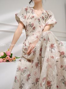 PlumJan | Đầm Ôm Tay Bồng Hoa Văn Mùa Hè Độc Đáo và Thời Trang