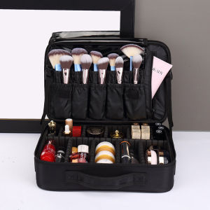 กระเป๋าเครื่องสำอางสำหรับผู้หญิงกล่องความจุขนาดใหญ่แบบพกพากระเป๋าเก็บเครื่องสำอางสำหรับช่างแต่งหน้ามืออาชีพกล่องเครื่องมือสักลาย