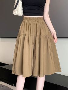 Ice Silk Quick Dry Wide Leg Pants Skirt Women Summer New Loose Slimming Large Size Seven Pants Casual Half Skirt Pants