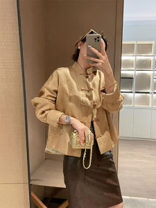 YUFUQING | Spring 2025 New Style Lightweight Loose Chinese Traditional Floral Embroidery Jacket Button Up Top Womens Fashion Outerwear