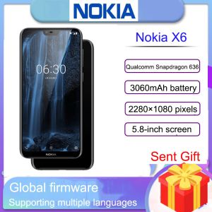 Used phone Nokia X6 smartphone 6.1plus Android cellphone Snapdragon 636 Full Screen Original ed used 90%new