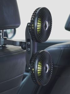 OATSBASF Xe Quạt Ghế Sau Quạt Kép Hợp Kim Nhôm Thanh Hỗ TRỢ Usb Sạc Quạt Làm Mát Không Khí