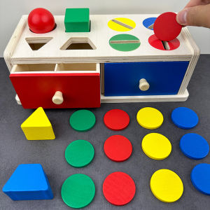 Montessori Coin Box Baby Fine Action Color Matching Geometric Shape Recognition Early Education Teaching Aids Educational Small Class Toys