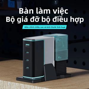 Bộ Chuyển Đổi Để Bàn Có Thể Điều Chỉnh Với Bộ Sạc Gan 140W Dây Nối Dài Cắm US (Cái Sang Đực) Cho Ugreen CUKTECH