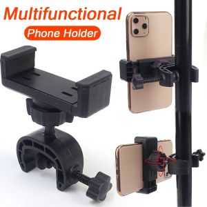 คลิปโทรศัพท์มือถือที่วางโทรศัพท์ปรับระดับได้360องศาไม้ Selfie สำหรับกล้องย่อมาจากแท่นวางโทรศัพท์ขาตั้งกล้องมือถือแท็บเลต