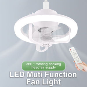 360°Rotating E27 Ceiling Fan Bulb LED Light with Remote RGB Color Dimmable Ventillator Lamp for Home Lighting AC85-265V