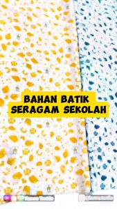 Kain Batik Seragam Sekolah PAUD Bahan Bsy Sanwos BS09 Warna Biru/Kuning/Ungu