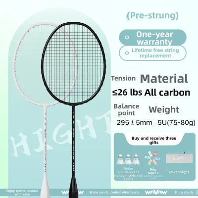 WAVAW | Professional Ultra-light Carbon Fiber Badminton Racket 4U