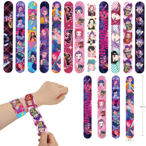 12-36Pcs Kpop Demon Hunters Slap Bracelets Anime Decoration Gifts Rumi Mira Zoey Figures Bracelets Fans Christma birthday Gifts