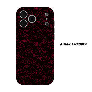 Red Chinese Cloud Lineart Phone Case for iPhone 18 17 16 15 14 13 12 11 Air Pro Max Plus Double-layer Cover