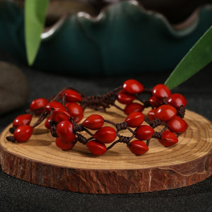Vòng Tay Hạt Đậu Tương Tình Yêu Thủ Công Dệt Dây Thừng Ngày Lễ Tình Nhân Quà Tặng Cho Cặp Đôi Hạt Cờ Bạc Nhỏ Gọn