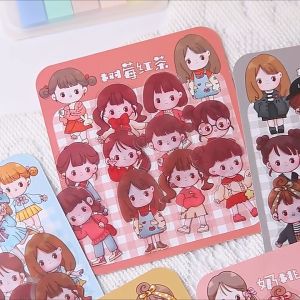 (40pcs) Stiker Lucu Model Korean Girl DIY Design Dekorasi Buku Scrapbook Handbook STK2005