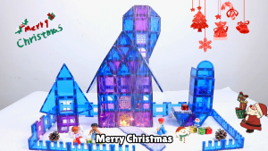 Romboss 110 pcs Snowy Castle Set Christmas Gift Magnetic Tile Building Block Puzzle Toys For Children Christmas Gift