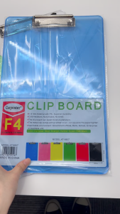 Long Clip Board Folder Organizer Clipboard with Hook Writing Pad Transparent Color 2Pcs 35x23cm