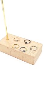 Non-Piercing C-Shaped 304 Stainless Steel Zirconia Nose Ring Horseshoe Clip-On
